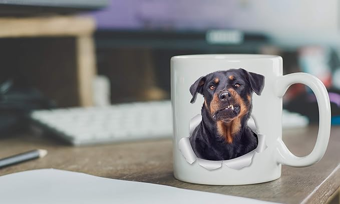 Winston & Bear Funny Rottweile Mug - Rottie Ceramic Coffee Mug Gift for Dog Lovers Mom and Dad - Perfect Birthday or Christmas, Father's or Mother's Day Gift (15oz)