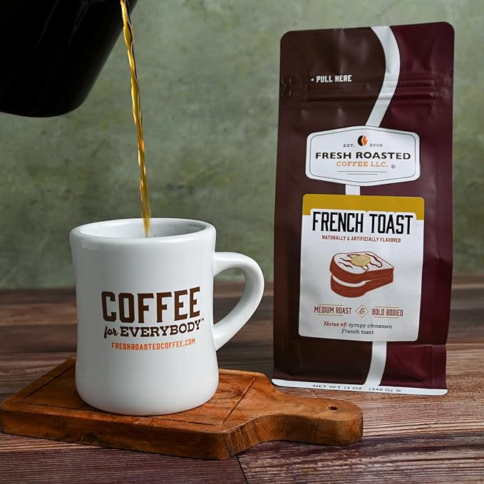 Fresh Roasted Coffee, French Toast Flavored Coffee, 12 oz, Medium Roast, Kosher, Ground