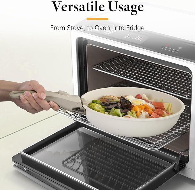 Removable Pot Handle Gray, Universal Pan Handle, Replacement for Pots and Pans, Fits All Cookware, Includes Spatula Rest & Drip Pad竊?Durable & Heat-Resistant