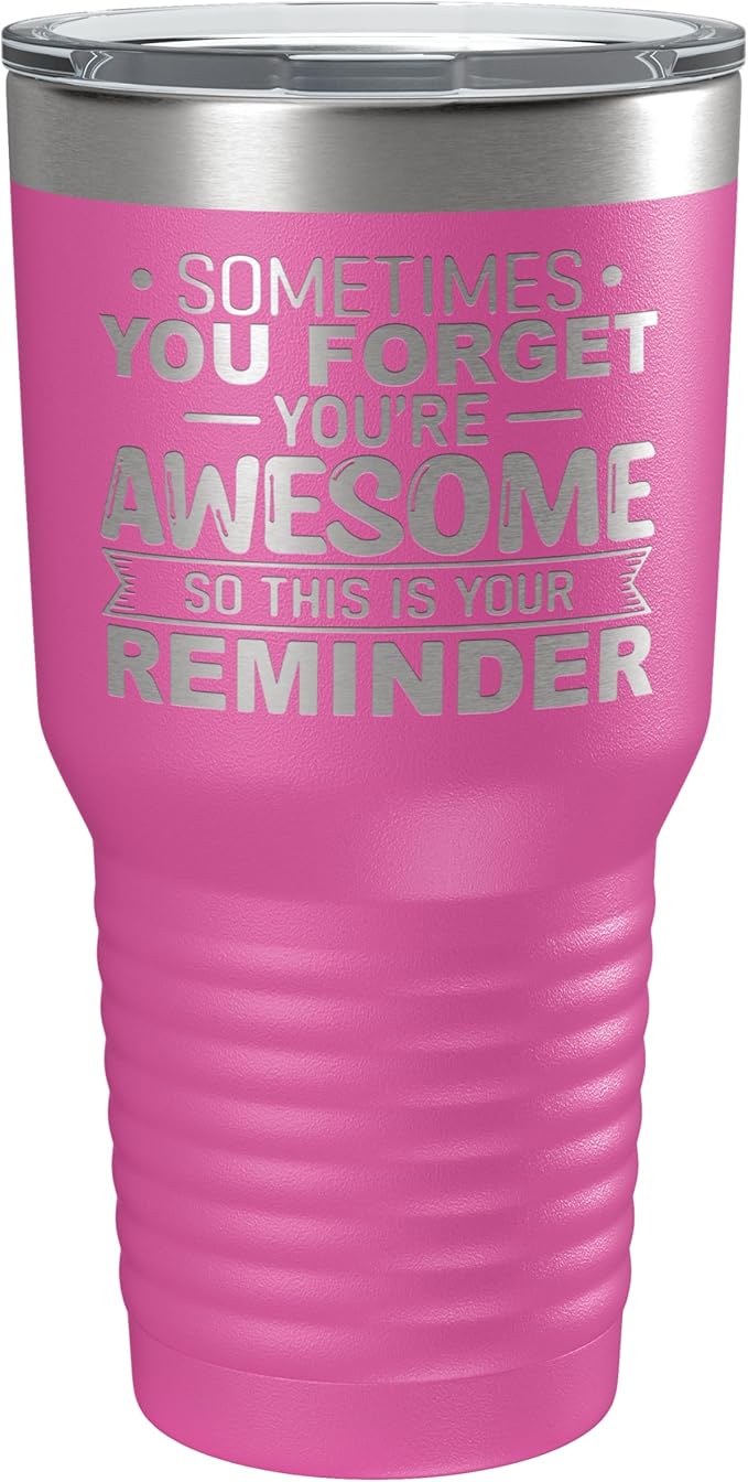 Spotted Dog Company Inspirational Tumbler, Inspirational Gifts for Men Dad Father Wife Sister Women, Birthday For Him Her, You?셱e Awesome Tumbler, Teacher Coworker Gifts 30oz Pink