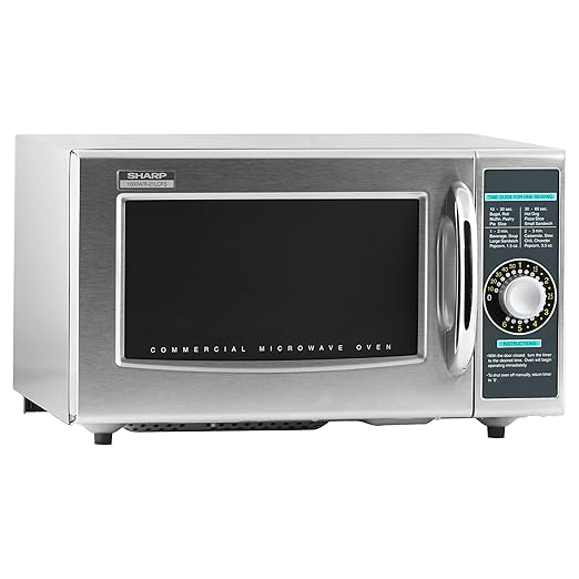Sharp R-21LCFS Medium Duty Commercial Microwave (Dial Timer, 1000-Watts, 120-Volts) (Update of R-21LCF),Silver