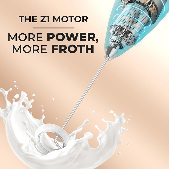 Zulay Kitchen Milk Frother Handheld Electric Whisk with AA Duracell Batteries ??Durable Drink Mixer for Coffee, Lattes, Cappuccinos & More - Aurora