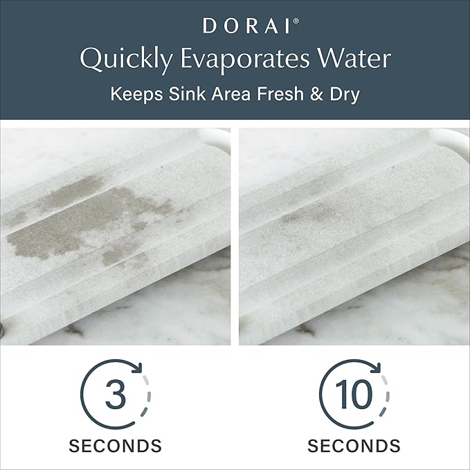 Dorai Home Sink Caddy ??Water-Absorbing Stone Tray for Sink, Stainless Steel Feet, Fast-Drying, Sandstone