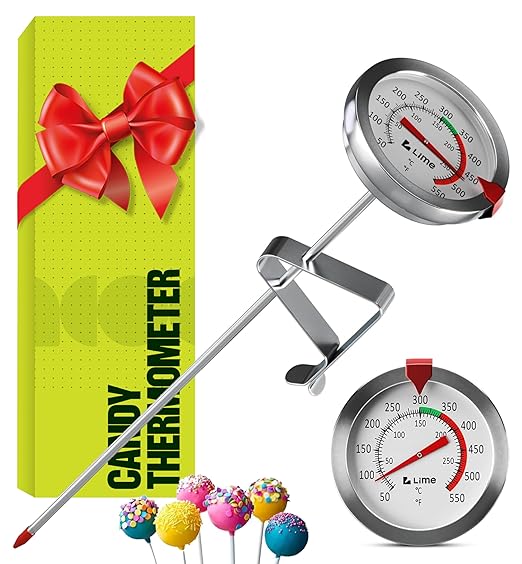 Candy Thermometer with Pot Clip - Deep Fry Oil Thermometer for Frying and Candle Making