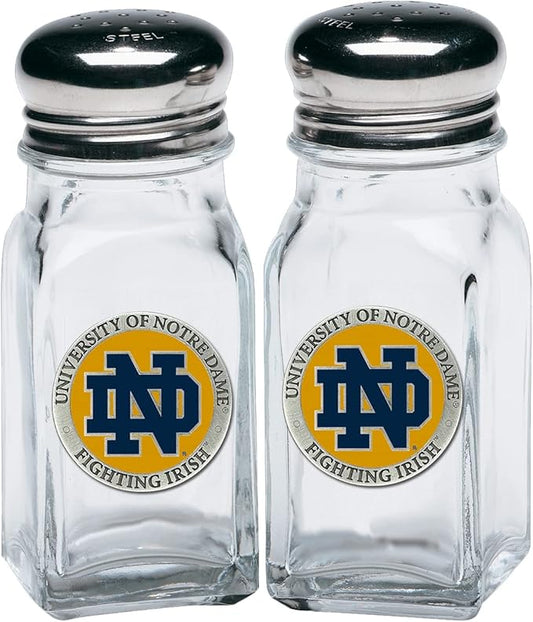Heritage Pewter Notre Dame Salt and Pepper Shaker Set of 2 Bottles | Expertly Crafted Pewter Glass
