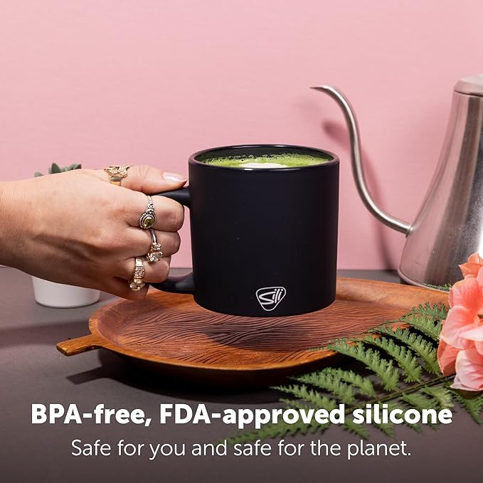 Silipint 16oz Silicone Coffee Mug ??Unbreakable Dishwasher Safe Microwave Oven & Freezer Compatible Travel Mug ??Non-Toxic Reusable Cup for Hot Coffee Tea or Cold Drinks (Classic Black)