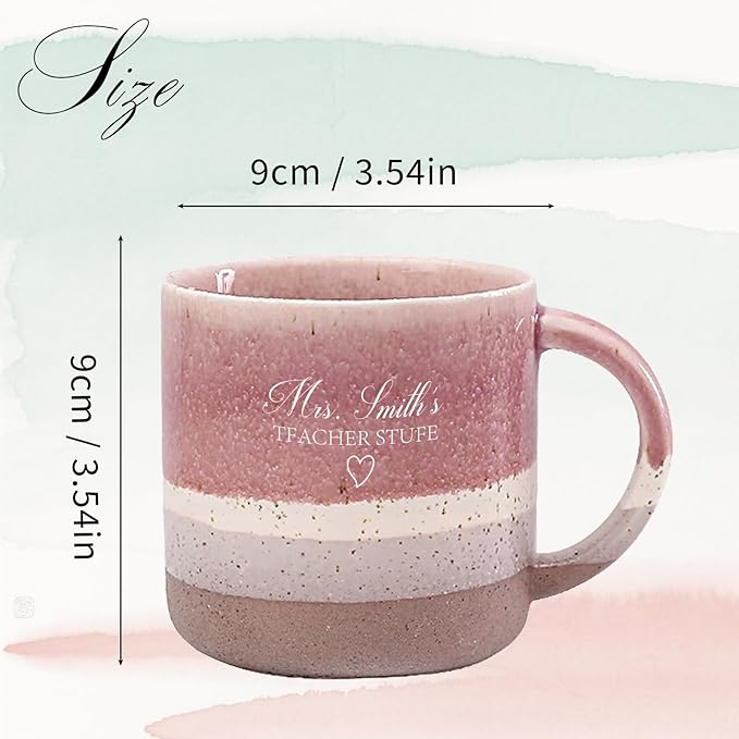 Personalized Engraved Ceramic Coffee Mug, Customized Mugs with Name & Logo for Family Dad Mom Engraved Tea Cup for Travel, Microwave Dishwasher, Unique Design Bithday Gift for Teacher Couples