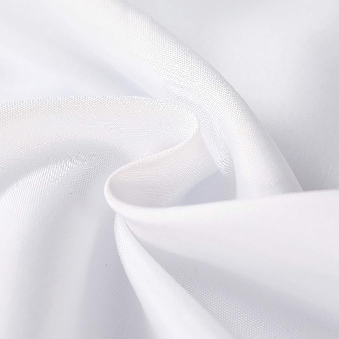 Cupuamon 60 inch Round Tablecloth Washable Polyester Table Cloth Decorative Table Cover for Wedding Party Dining Banquet（60 inch,White）