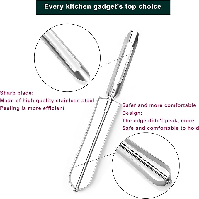 Sokalchw Best Vegetable Carrot Potato Peelers for Kitchen, 2 Pcs, Just Like Mom's old steel Fruits Peeler(52877)