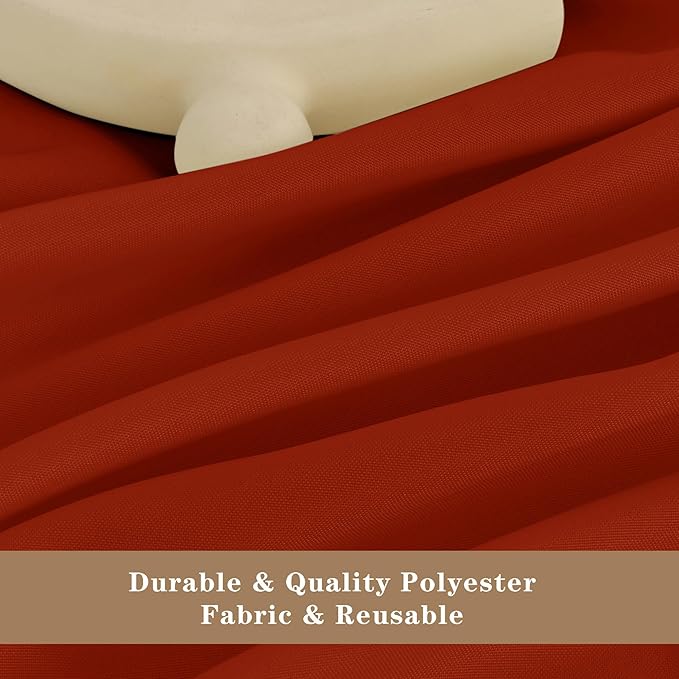 Fitable 6 Pack Square Fall Tablecloths - 70 x 70 Inches, Rust - Stain Resistant and Reusable Table Clothes, Polyester Fabric Table Covers for Dining, Card Tables, Coffee Tables
