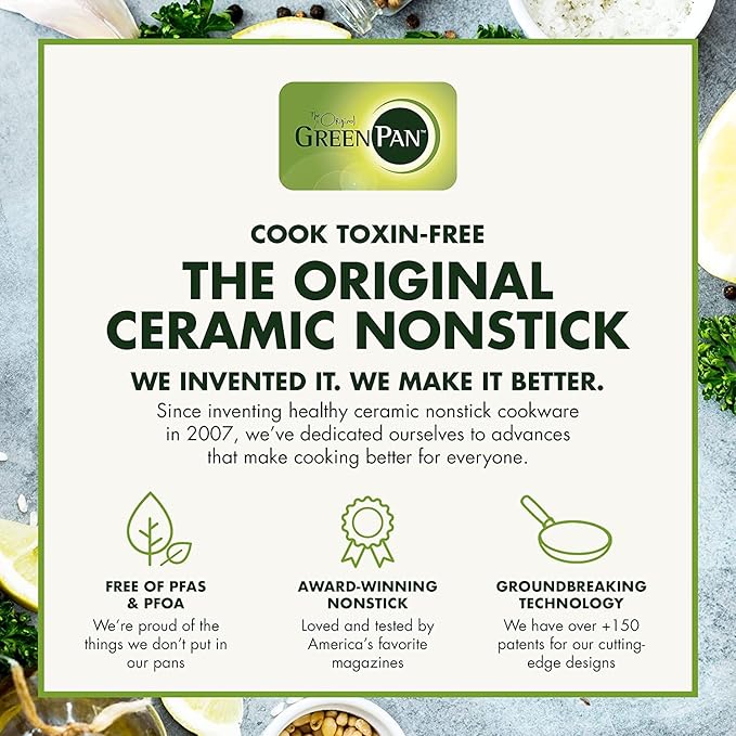 GreenPan Paris Pro Hard Anodized Healthy Ceramic Nonstick, 11 Piece Cookware Pots and Pans Set with Stainless Steel Lids, PFAS-Free, Dishwasher Safe, Grey