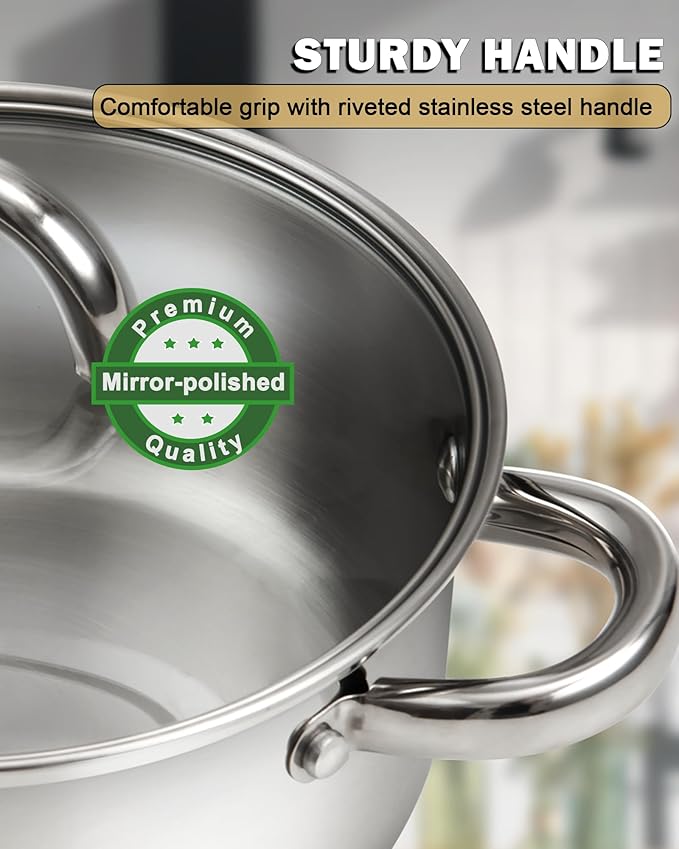Cook N Home 8 Quart Stainless Steel Stockpot with Lid