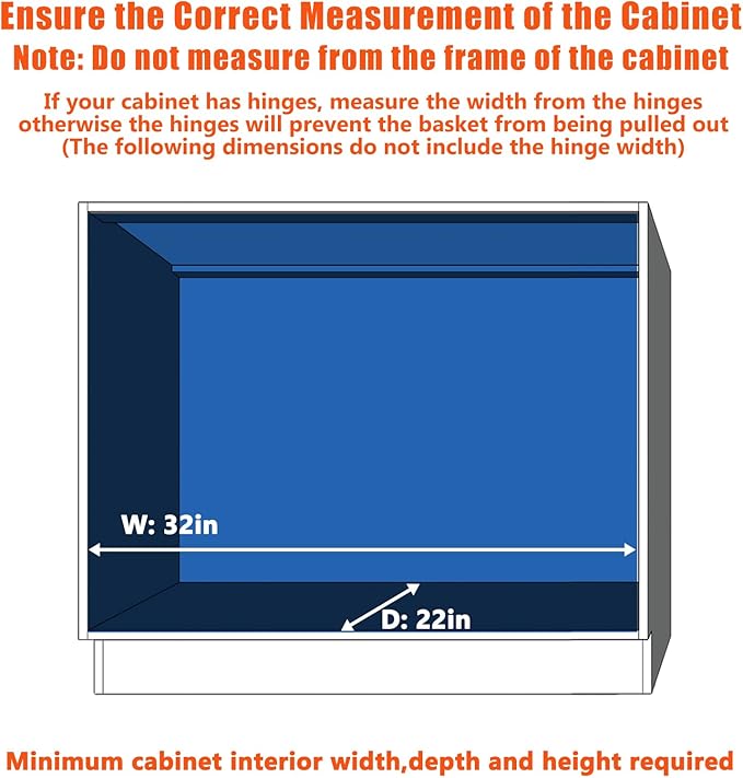 Pull Out Cabinet Organizer 31쩍" W x 21쩍" D, Heavy Duty Cabinet Pull Out Shelves, Slide Out Drawers Organization for Kitchen Cabinets Bathroom