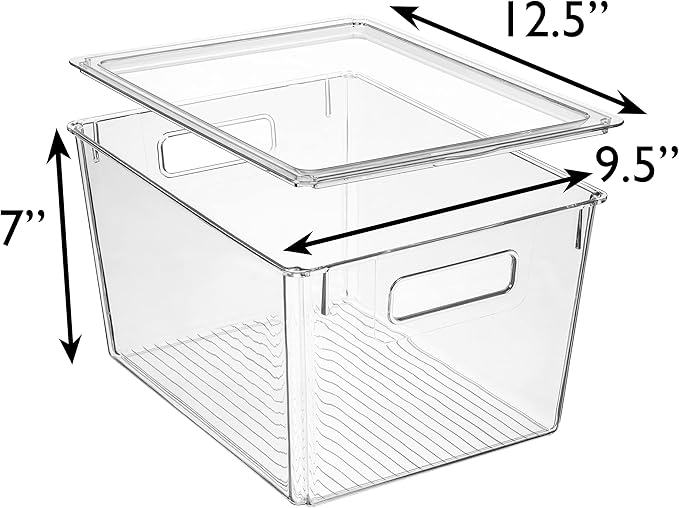 ClearSpace Plastic Storage Bins with Lids X-Large ??Perfect Kitchen Organization, Desk Organizer or Pantry Storage ??Desktop Organizer, Pantry Organization and Storage Bins, Cabinet Organizers