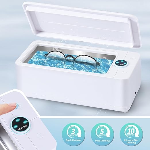 Cudinham 50KHz Jewelry Cleaner, 550ml/19oz Ultrasonic Jewelry Cleaner with Digital Timer, Professional Ultrasonic Cleaner - Jewelry Cleaner Ultrasonic Machine for All Jewelry, Silver and Eyeglass