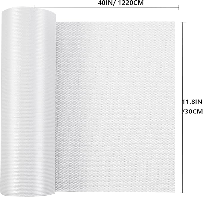 Shelf Liner, 11.8 Inches x 40 FEET Non-Slip Kitchen Cabinet Liner, Washable Oil-Proof Non-Adhesive Contact Paper for Drawer, Cabinet, Shelves, Cupboard, Refrigerator, Storage, Desks, Countertop