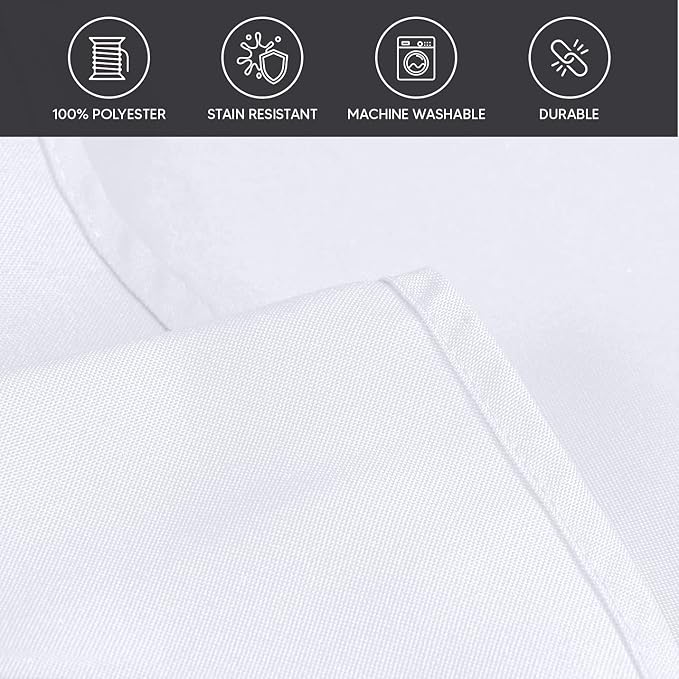 Utopia Kitchen Round Table Cloth 2 Pack(70 Inches, White), Tablecloth Machine Washable, Polyester Table Cover for Dining, Buffet Parties, Picnics, Events, Weddings and Restaurants