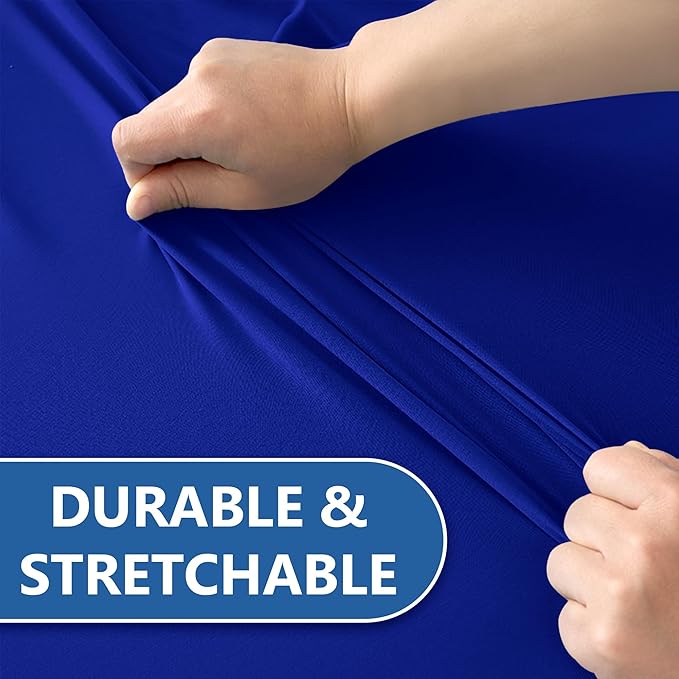 Enjoyidea Table Cover for 6 Foot Rectangle Tables-6 Pack Royal Blue Fitted Stretch Tablecloth-Spandex 6ft Folding Tablecloths for Party, Vendor Booth Display, Banquet Buffet Event, Craft Trade Show