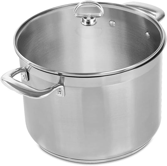Chantal Induction 21 Steel Stockpot with Glass Tempered Lid (8-Quart)