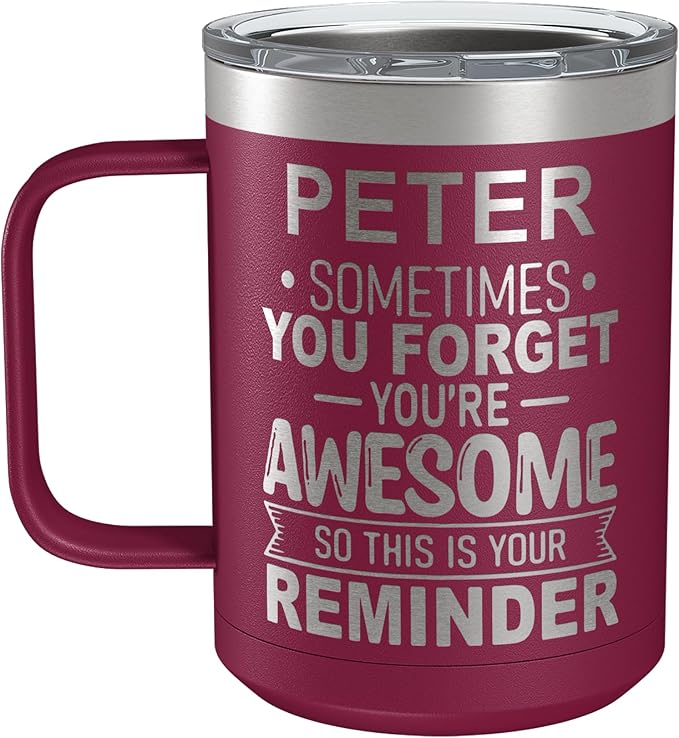 Personalized Inspirational Travel Coffee Mug, Inspirational Gifts for Men Dad Wife Sister Women, Custom Birthday For Him Her, Customized You?셱e Awesome Tumbler, Teacher Coworker Gifts 15oz Maroon
