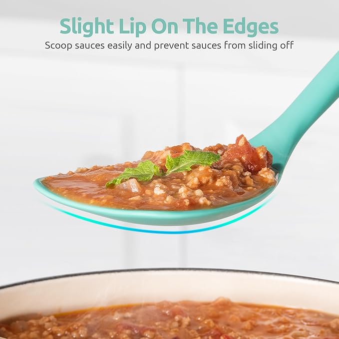 U-Taste 600쨘F Heat Resistant Wok Spatula: 13.76" Long, 3.63" Wide Silicone Cooking Utensils with Flexible Edge & Sturdy Core, for Kitchen Stir Fry, Serving, Scoop, Non-Stick Pan, Cast Iron (Aqua Sky)