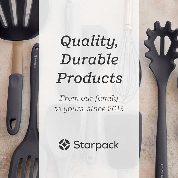 Starpack 'Winning Serve' XL Premium Silicone Serving Spoon (13.5") - Large Silicone Spoon for Cooking High Heat Resistant to 600째F - LFGB Grade Nonstick Mixing Spoons - Large Rubber Serving Spoons