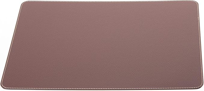Nikalaz Set of Brown Placemats and Coasters, 4 Table Mats and 4 Coasters, Italian Recycled Leather, Place Mats 18 x 13 inches, Dining Table Set