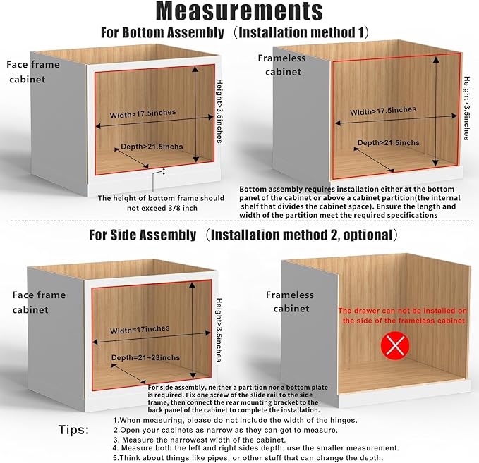 16?쓂 x 21?쒭 x 3?섃섽 Soft Close Slide Out Wood Drawer Organizer for Kitchen, Finished, (Cabinet Opening>17.5 inches for Bottom Assembly, Opening= 17 inches for Side Assembly)