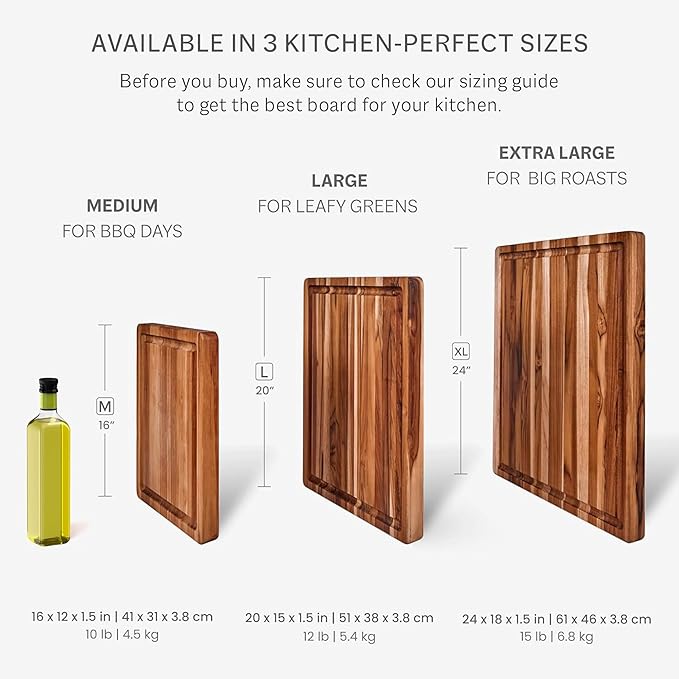 Teakhaus Cutting Board - Extra Large (XL) Wood Cutting Board with Juice Groove - Holiday Gift Ideas for Men and Women - Gift-Ready, Reversible, Edge Grain Wood, Knife Friendly - FSC Certified