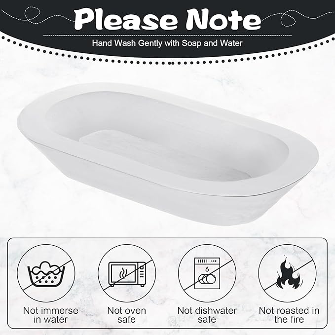 Nuogo 10 Pack Wooden Dough Bowls Bulk 8.5 Inch Rustic Dough Bowls for Wedding DIY Candle Home Crafts Making Farmhouse Fruits Supplies Decoration(White)