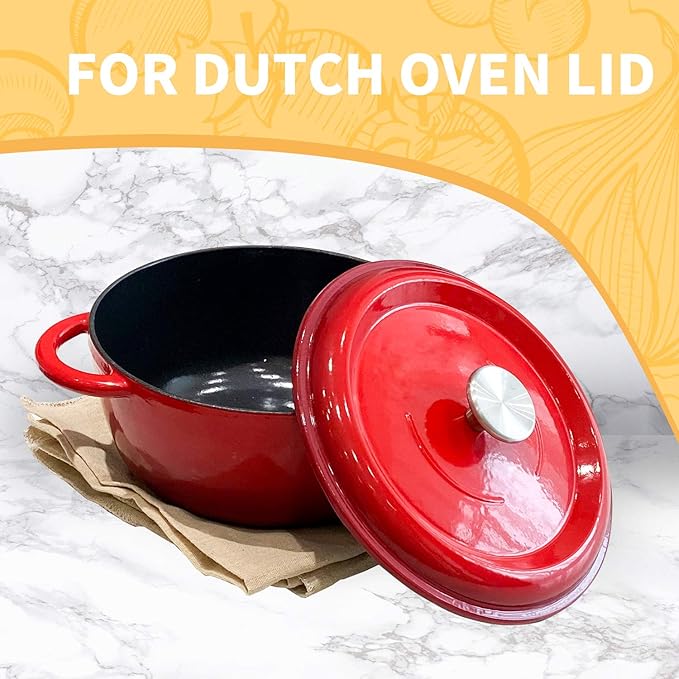 HUASAI Stainless Steel Replacement handle compatible for Le Creuset,Aldi,Lodge, and other Enameled Cast-Iron Dutch Oven