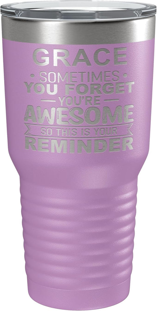 Personalized Inspirational Tumbler, Inspirational Gifts for Men Dad Father Wife Sister Women, Custom Birthday For Him Her, Customized You?셱e Awesome Tumbler, Teacher Coworker Gifts 30oz Light Purple