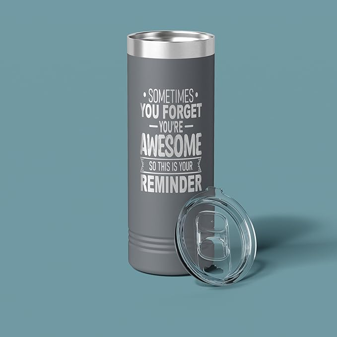 Spotted Dog Company Inspirational Tumbler, Inspirational Gifts for Men Dad Father Wife Sister Women, Birthday For Him Her, You?셱e Awesome Tumbler, Teacher Coworker Gifts 22oz Gray
