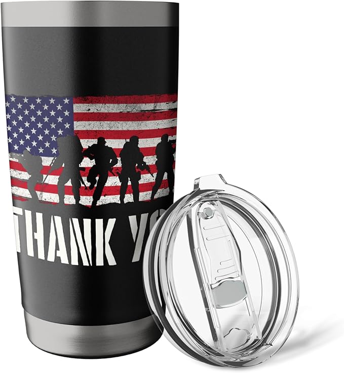Thank You - Patriotic America Veterans Memorial Day Stainless Steel Insulated Tumbler