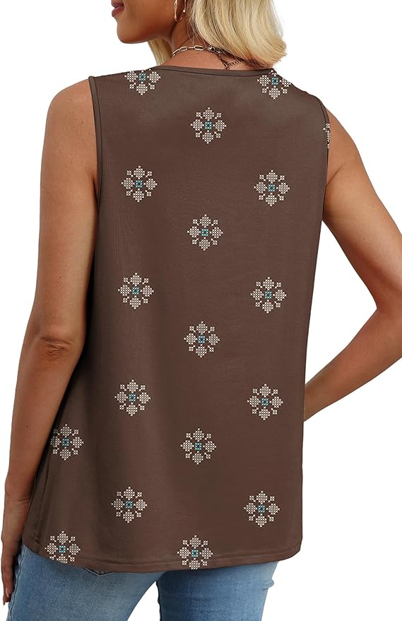 XIEERDUO Womens Tank Tops Sleeveless Lace Crochet Boho Tops Loose Fit Pleated Tunics Crewneck Summer Vacation Outfits Flowy