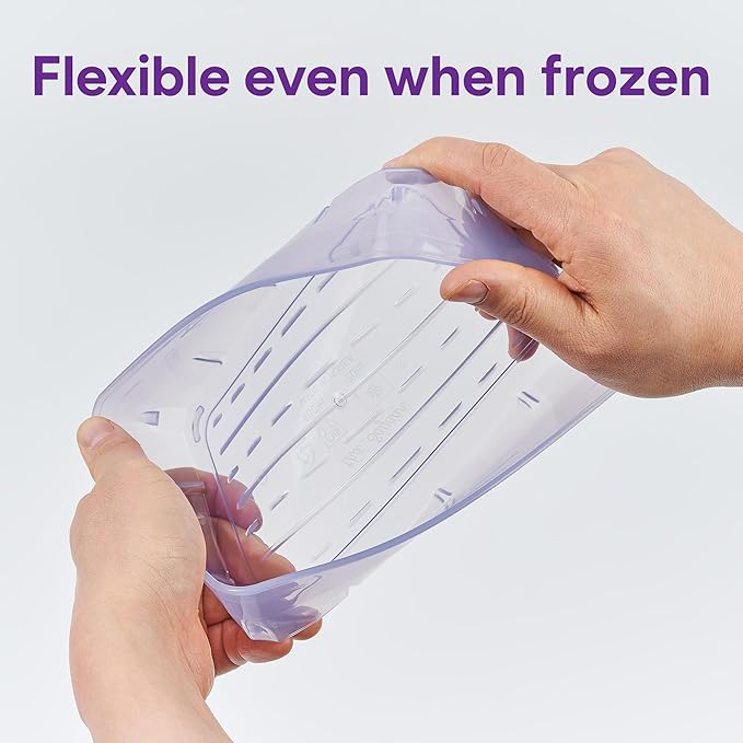 Twist-Release Freezer Containers, for Soup&Sauce pack,12pcs Flexible When Frozen | Anti-Break, BPA-Free, Stackable | Made in Korea