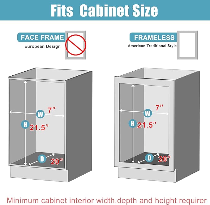 Pull Out Spice Rack for Narrow Cabinet (5.9" W X 19.7" D), Heavy Duty 3 Tier narrow PullOut Cabinet Organizer and Slide Out Shelves for inside Base Cabinets, Filler Pantry Storage