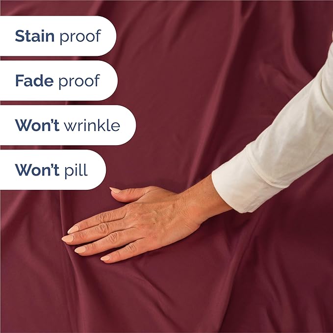 King 6 Piece Sheet Set - Cooling & Breathable Bed Sheets - Hotel Luxury Bed Sheets for Women, Men, Kids & Teens - Comfy Bedding w/Deep Pockets & Easy Fit - Soft & Wrinkle Free - King Burgundy Sheets