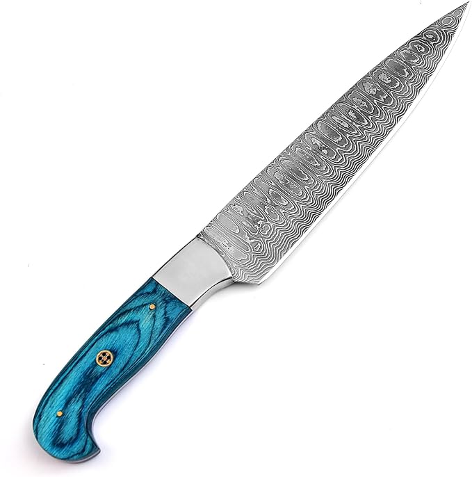 101-1 Stainless Steel Damascus Kitchen Knife Hand Forged Butcher Chef Knife 8" Sharp Blade Knife for Home Camping BBQ Gift for Men 101-1 (1)