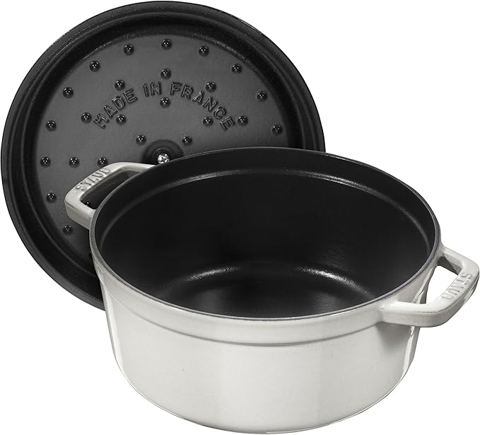 staub La Cocotte Round 40501-412 Pico Cocotte Round Campagne 9.4 inches (24 cm) Large, Both Handed Castings, Enameled Pot, Induction Compatible, Japanese Authentic Product with Serial Number