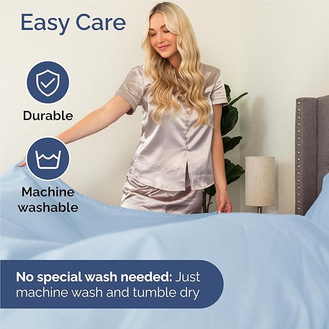 Twin XL 4 Piece Sheet Set - Cooling & Breathable Bed Sheets - Hotel Luxury Bed Sheets for Women, Men, Kids & Teens - Bedding w/Deep Pockets & Easy Fit - Soft & Wrinkle Free - Twin XL Sky Blue Sheets