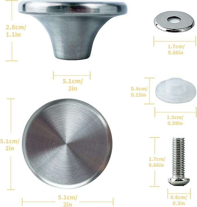 HUASAI Stainless Steel Replacement handle compatible for Le Creuset,Aldi,Lodge, and other Enameled Cast-Iron Dutch Oven