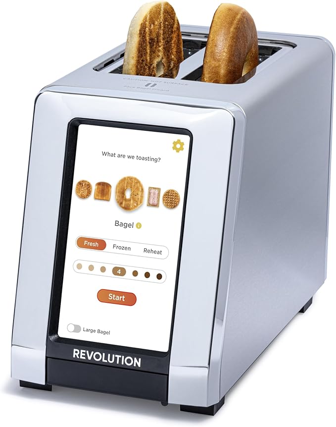 Revolution R180 Connect Touchscreen Smart Toaster with High-Speed InstaGLO Technology ??Choose from 6 Bread Types, 7 Browning Levels, & Toastie Press Mode (Stainless Steel, 2-Slice)