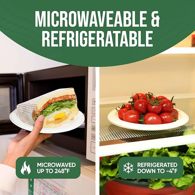 Dessert Plates, 100 Pack Small Paper Plates, Paper Plates 6 Inch ??100% Compostable Plates, Water & Oil Proof Disposable Plates, Microwavable Perfect Paper Plate For Party - White