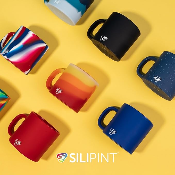 Silipint 16oz Silicone Coffee Mug ??Unbreakable Dishwasher Safe Microwave Oven & Freezer Compatible Travel Mug ??Non-Toxic Reusable Cup for Hot Coffee Tea or Cold Drinks Pack of 4 Drippy