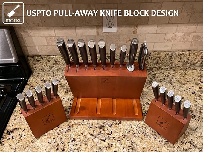 imarku Knife Set, 20-Pieces Premium Kitchen Knife, Japanese High Carbon Steel Knife Set with Block and 2 Pull-away Steak Knife Block Set, Best Gifts