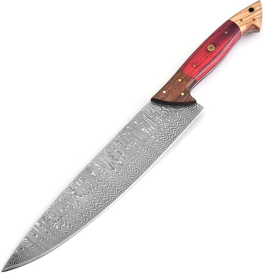 129-1 Stainless Steel Damascus Chef Knife, Kitchen Knife 8 Inch Blade High Carbon Ultra Sharp Knife for Kitchen, Professional Chef Knife 129-1 (1)