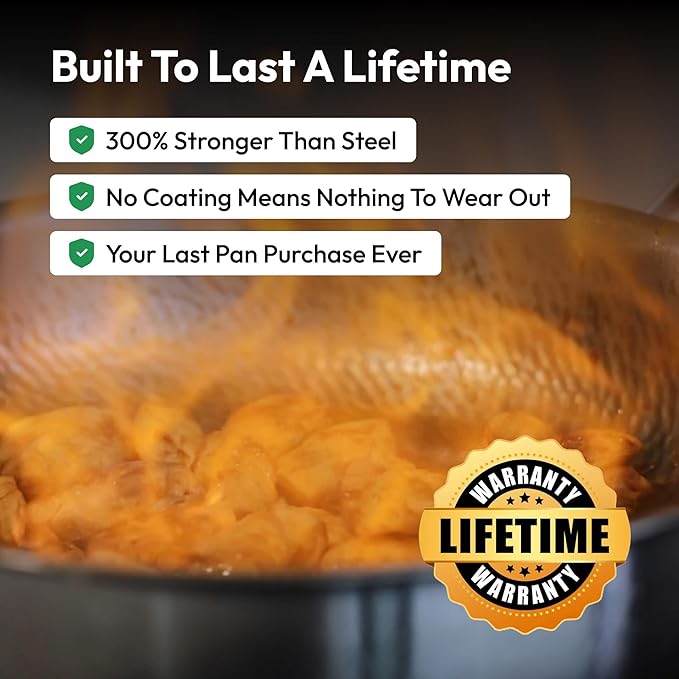 Titanium Pan, 2026 Upgrade To 100% Non-Toxic Titanium Skillet, 12 inch Non Stick Titaniums Cookware Pan, Extreme Heat-Resistant & Lasts a Lifetime (10.23in, No Lid)