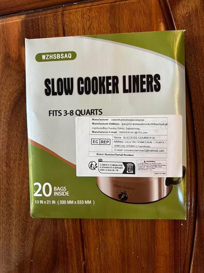 Slow Cooker Liners 20pcs, Large 13??x 21??Disposable Cooking Bags for 3QT to 8QT Slow Cookers, Cooking Tray for Oval and Round Pots (20)