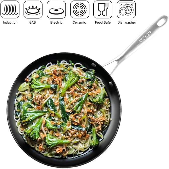 TeChef Collection | 12" Ceramic Nonstick Frying Pan Skillet, Nontoxic - Free of PFAS, PFOA, PTFE, Made in Korea (12-in)